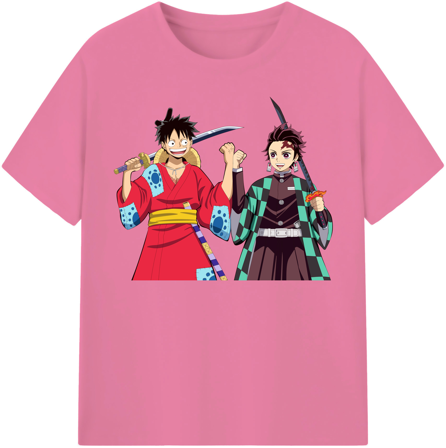 （画像用） 鬼滅の刃 竈門 炭治郎／かまど たんじろう Kamado Tanjirou 綿100％半袖Tシャツ（フロントプリント）